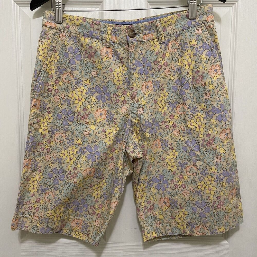 Tommy Hilfiger Khaki Shorts‎ Pastel Floral Chino Cottage Men's Size 30 Preppy